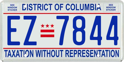 DC license plate EZ7844