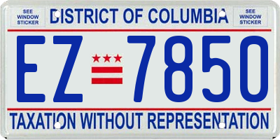 DC license plate EZ7850