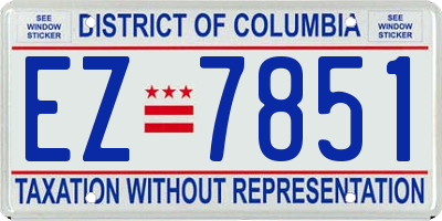 DC license plate EZ7851