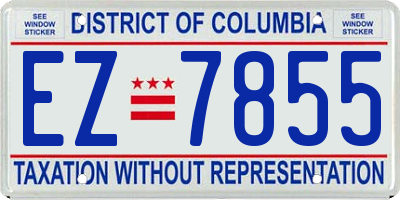 DC license plate EZ7855