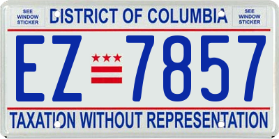 DC license plate EZ7857