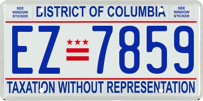 DC license plate EZ7859