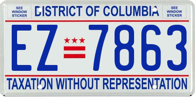 DC license plate EZ7863