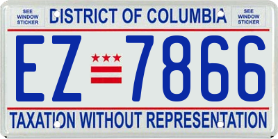 DC license plate EZ7866