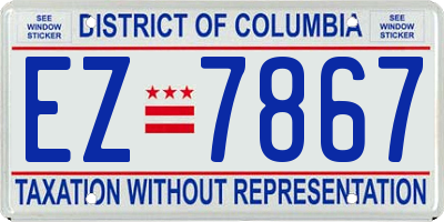 DC license plate EZ7867