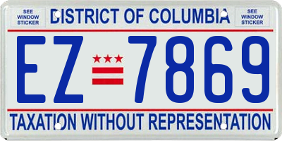 DC license plate EZ7869