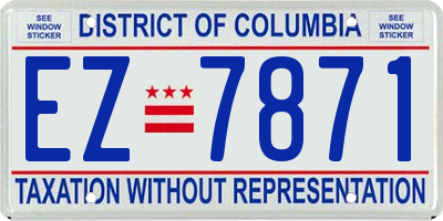 DC license plate EZ7871