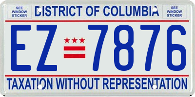 DC license plate EZ7876