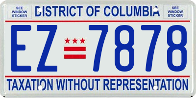 DC license plate EZ7878