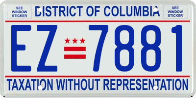 DC license plate EZ7881