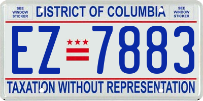 DC license plate EZ7883