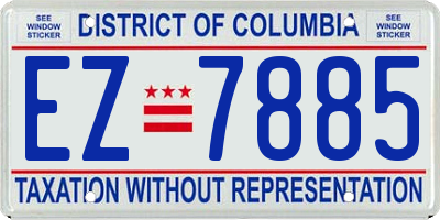 DC license plate EZ7885