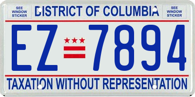 DC license plate EZ7894