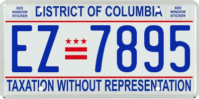 DC license plate EZ7895