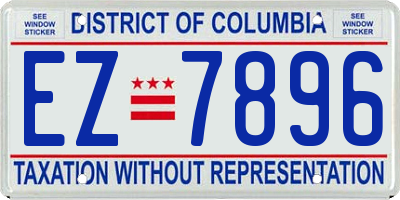 DC license plate EZ7896