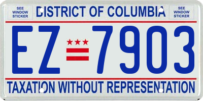 DC license plate EZ7903