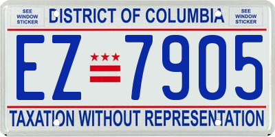 DC license plate EZ7905