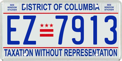 DC license plate EZ7913