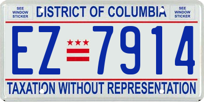 DC license plate EZ7914