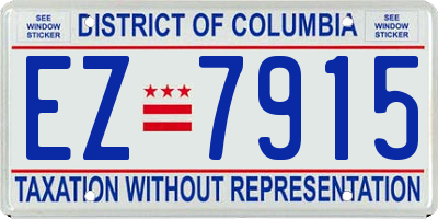 DC license plate EZ7915