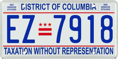 DC license plate EZ7918