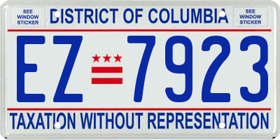 DC license plate EZ7923