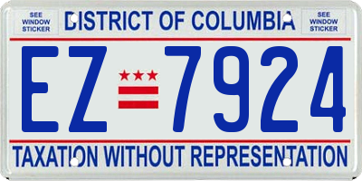 DC license plate EZ7924