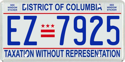 DC license plate EZ7925