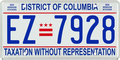 DC license plate EZ7928