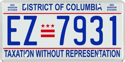 DC license plate EZ7931