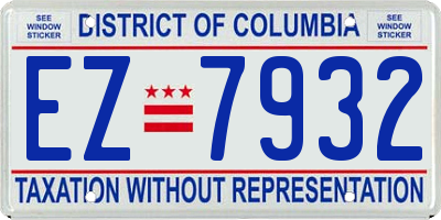 DC license plate EZ7932