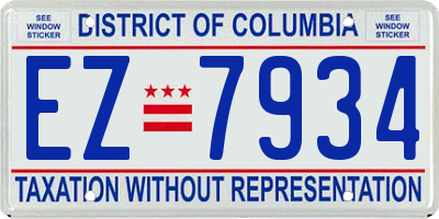 DC license plate EZ7934