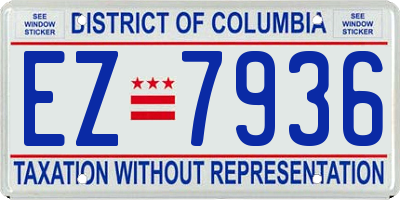 DC license plate EZ7936