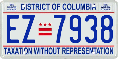 DC license plate EZ7938