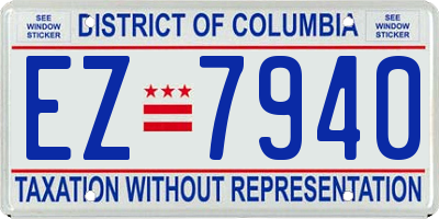 DC license plate EZ7940