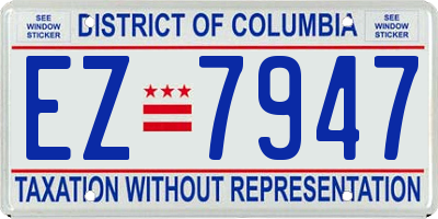 DC license plate EZ7947