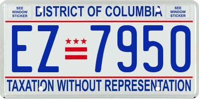 DC license plate EZ7950