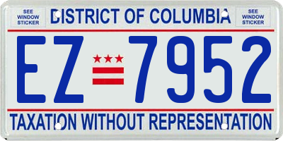 DC license plate EZ7952