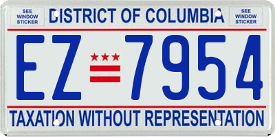 DC license plate EZ7954