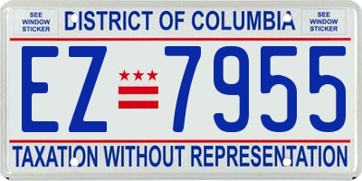 DC license plate EZ7955