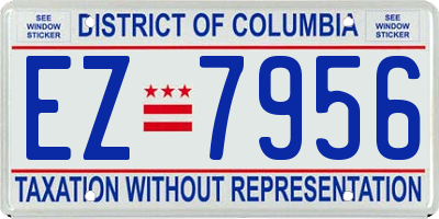 DC license plate EZ7956