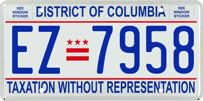 DC license plate EZ7958