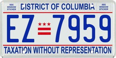 DC license plate EZ7959