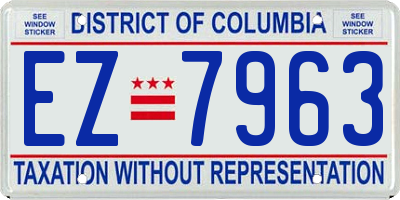 DC license plate EZ7963