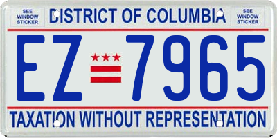 DC license plate EZ7965