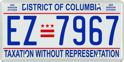 DC license plate EZ7967