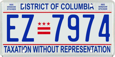 DC license plate EZ7974