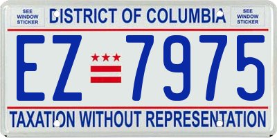 DC license plate EZ7975