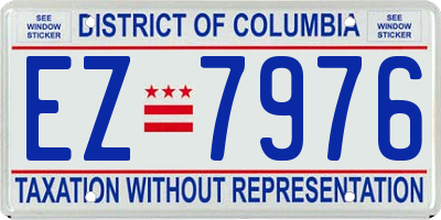 DC license plate EZ7976