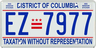 DC license plate EZ7977